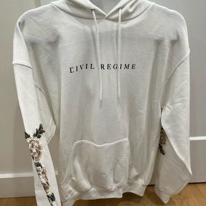 Civil Regime - Embroidered Floral Roses Hoodie